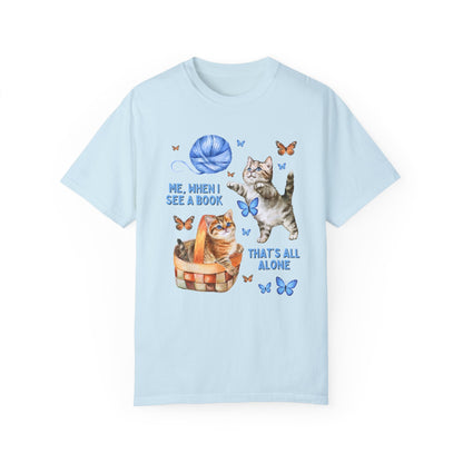 Silly Bookish Cat Tee Shirt