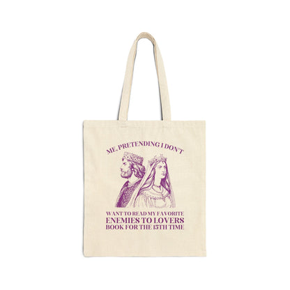 Silly Enemies to Lovers Romance Reader Tote Bag for Friend Who Loves Romantasy Books