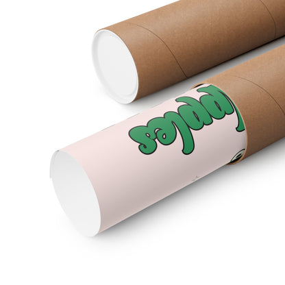 Silly Teacher Poster Print with Apple on a Skateboard