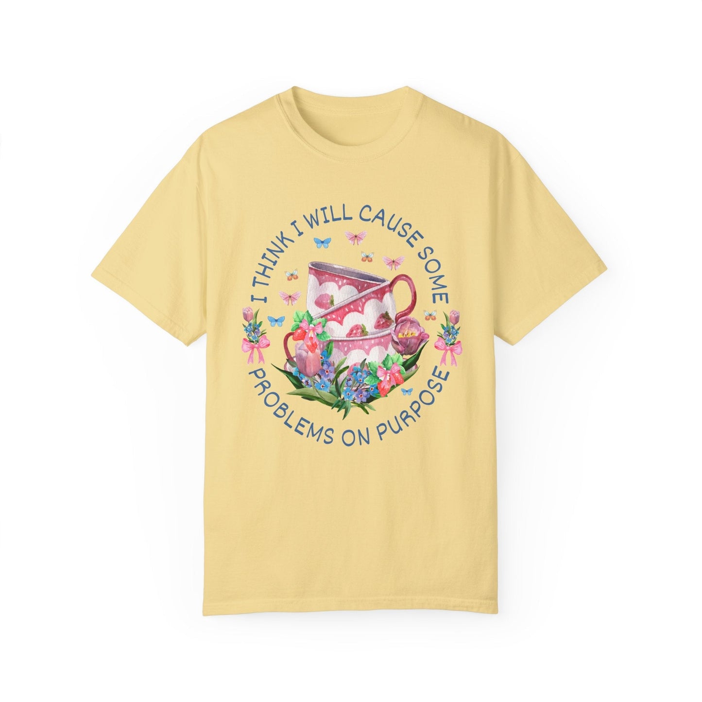 Silly Teacup Tee Shirt with Flowers