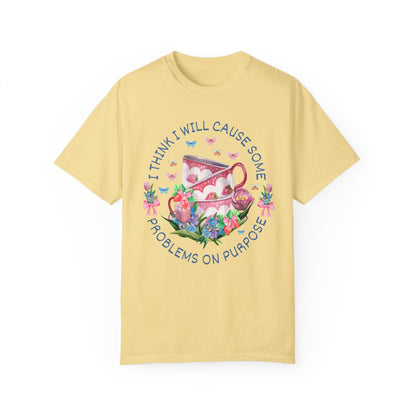 Silly Teacup Tee Shirt with Flowers