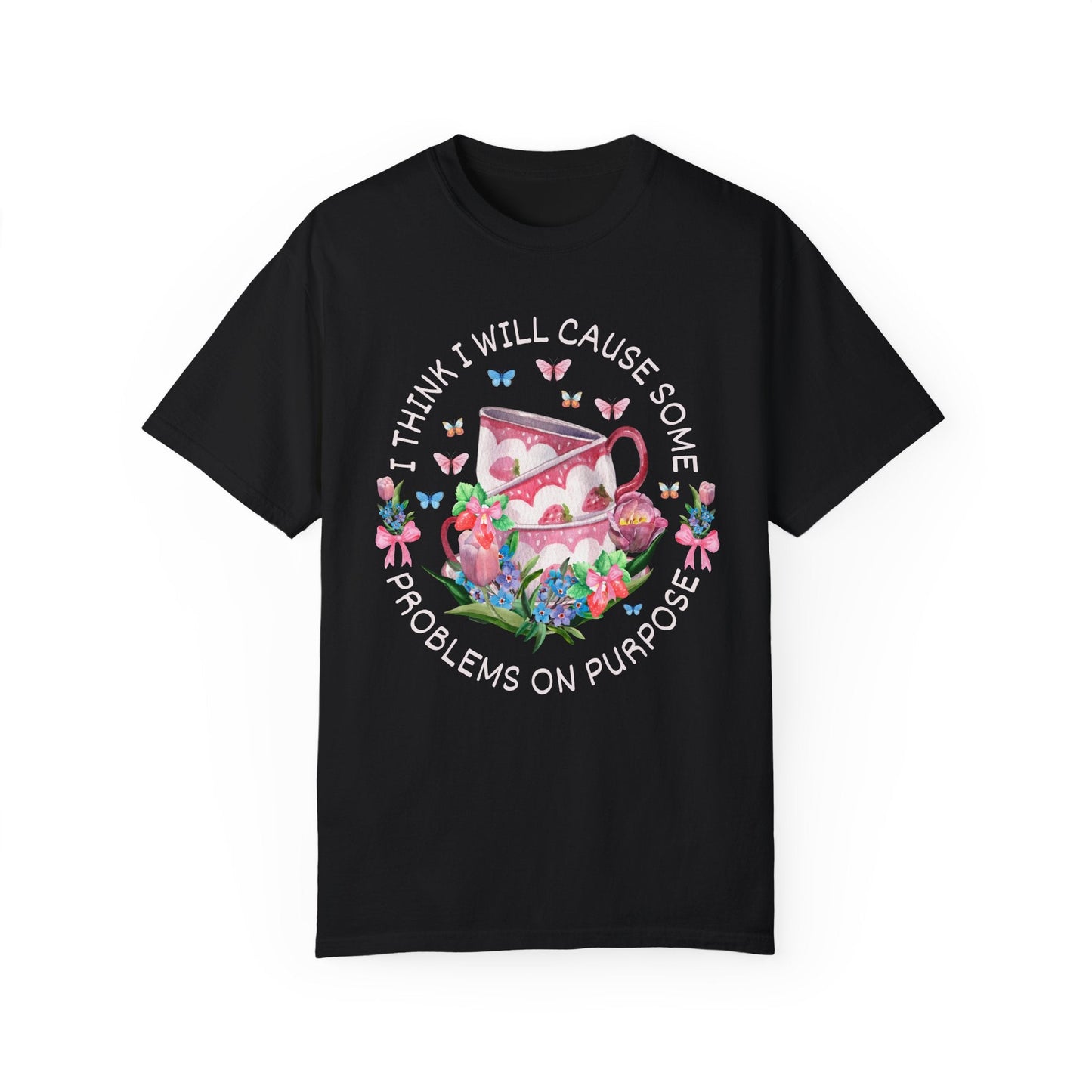 Silly Teacup Tee Shirt with Flowers