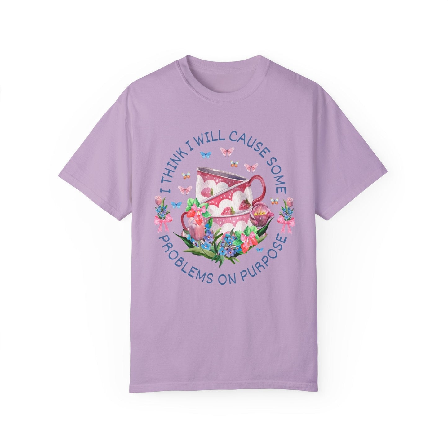Silly Teacup Tee Shirt with Flowers