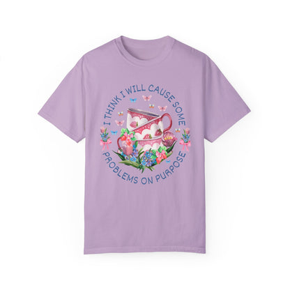 Silly Teacup Tee Shirt with Flowers