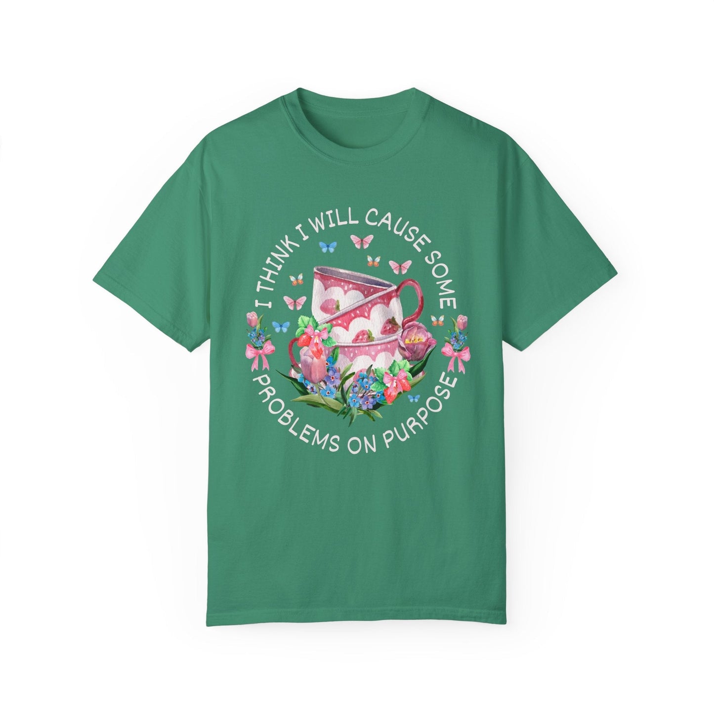 Silly Teacup Tee Shirt with Flowers