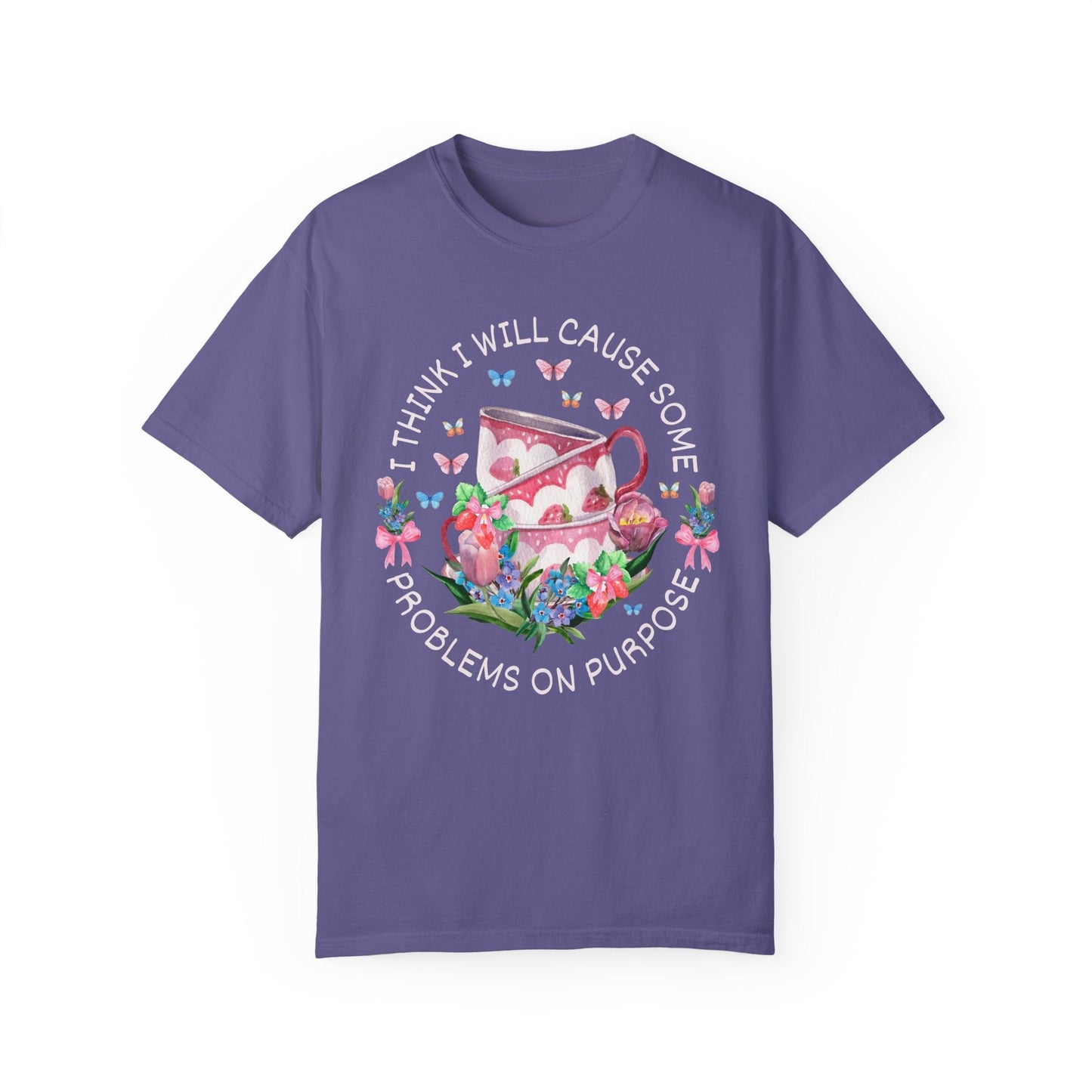 Silly Teacup Tee Shirt with Flowers
