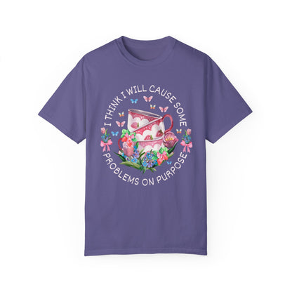 Silly Teacup Tee Shirt with Flowers
