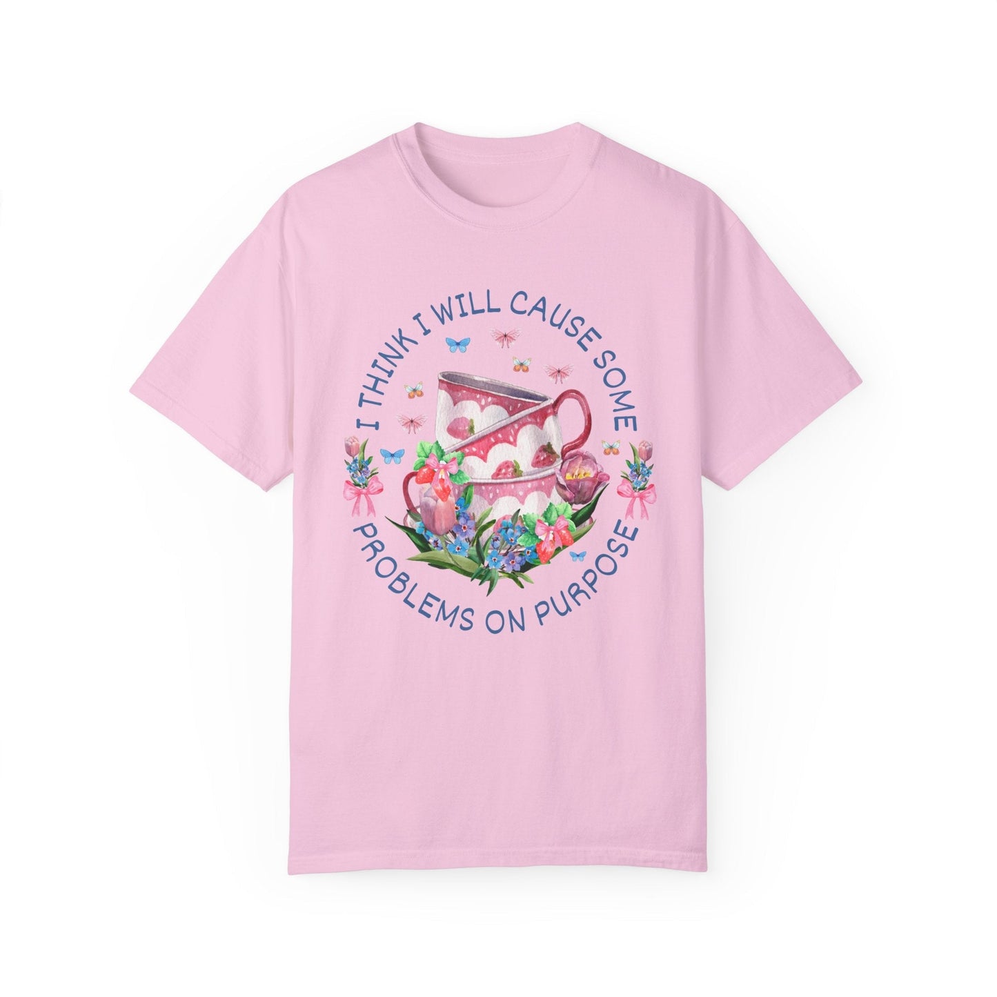 Silly Teacup Tee Shirt with Flowers