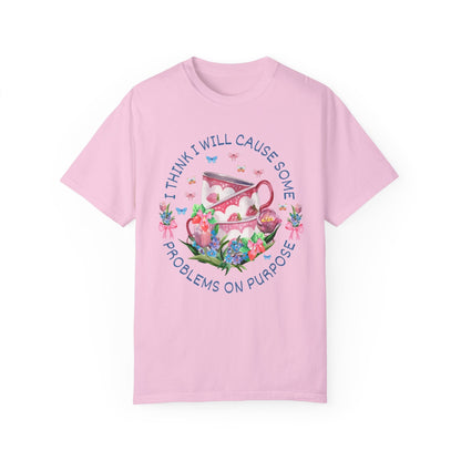 Silly Teacup Tee Shirt with Flowers