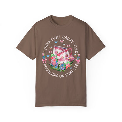 Silly Teacup Tee Shirt with Flowers