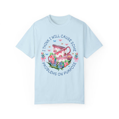 Silly Teacup Tee Shirt with Flowers