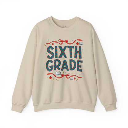 Sixth Grade Teacher Sweatshirt with Cute Bows