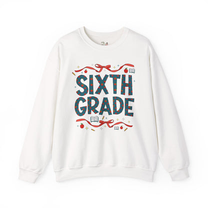 Sixth Grade Teacher Sweatshirt with Cute Bows