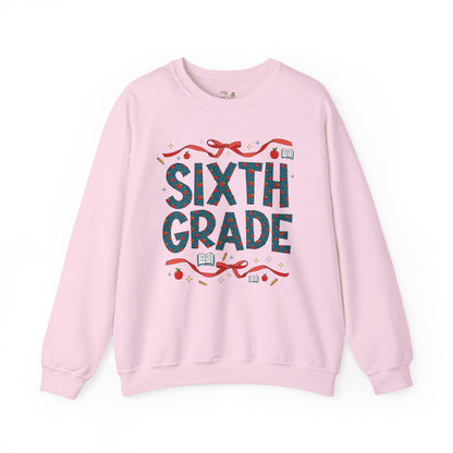 Sixth Grade Teacher Sweatshirt with Cute Bows