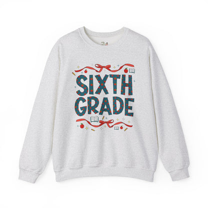 Sixth Grade Teacher Sweatshirt with Cute Bows