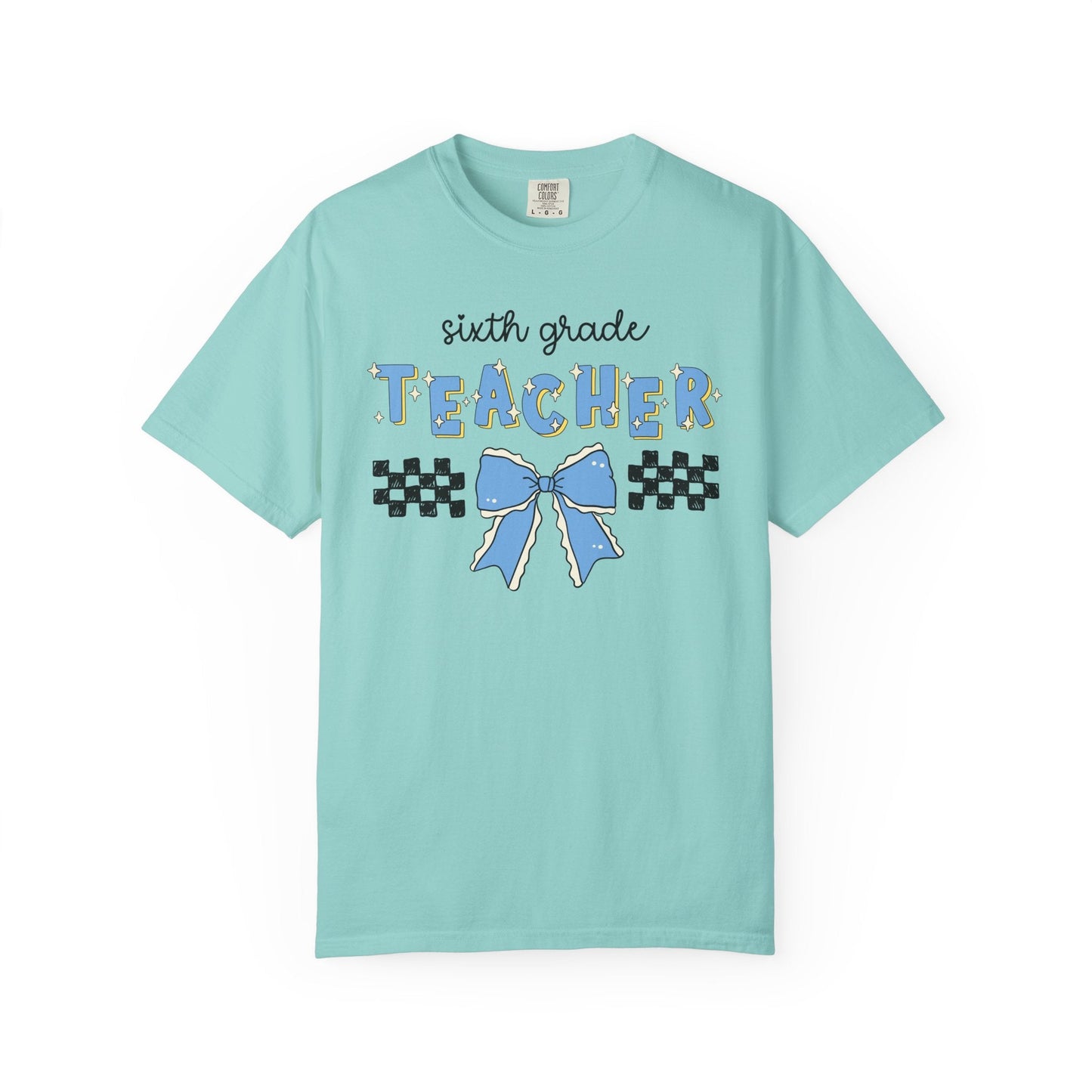 Sixth Grade Teacher Tee Shirt with Bow