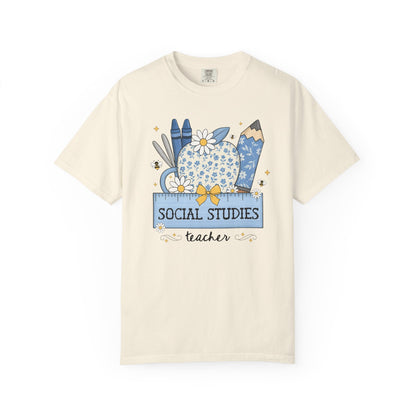 Social Studies Teacher Flower Tee Shirt