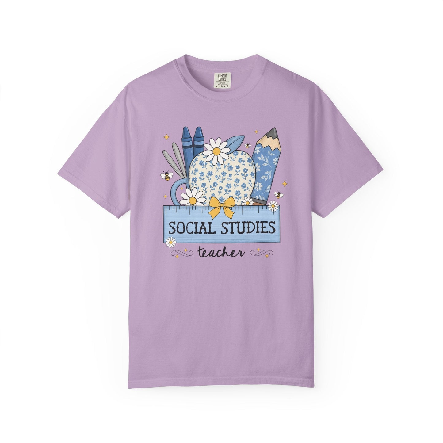 Social Studies Teacher Flower Tee Shirt