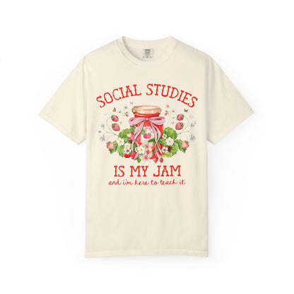 Social Studies Strawberry Teacher Tee Shirt