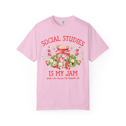 Social Studies Strawberry Teacher Tee Shirt