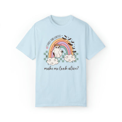 Spooky Coffee Lover Shirt: Does This Coffee Make Me Look Alive?