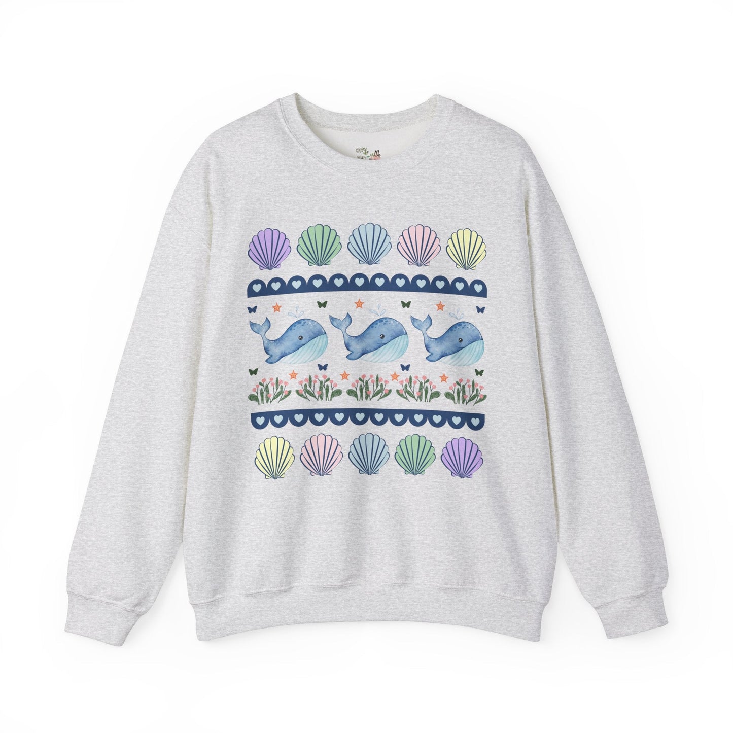 Whale Sweatshirt with Seashells