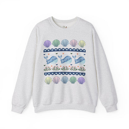 Whale Sweatshirt with Seashells