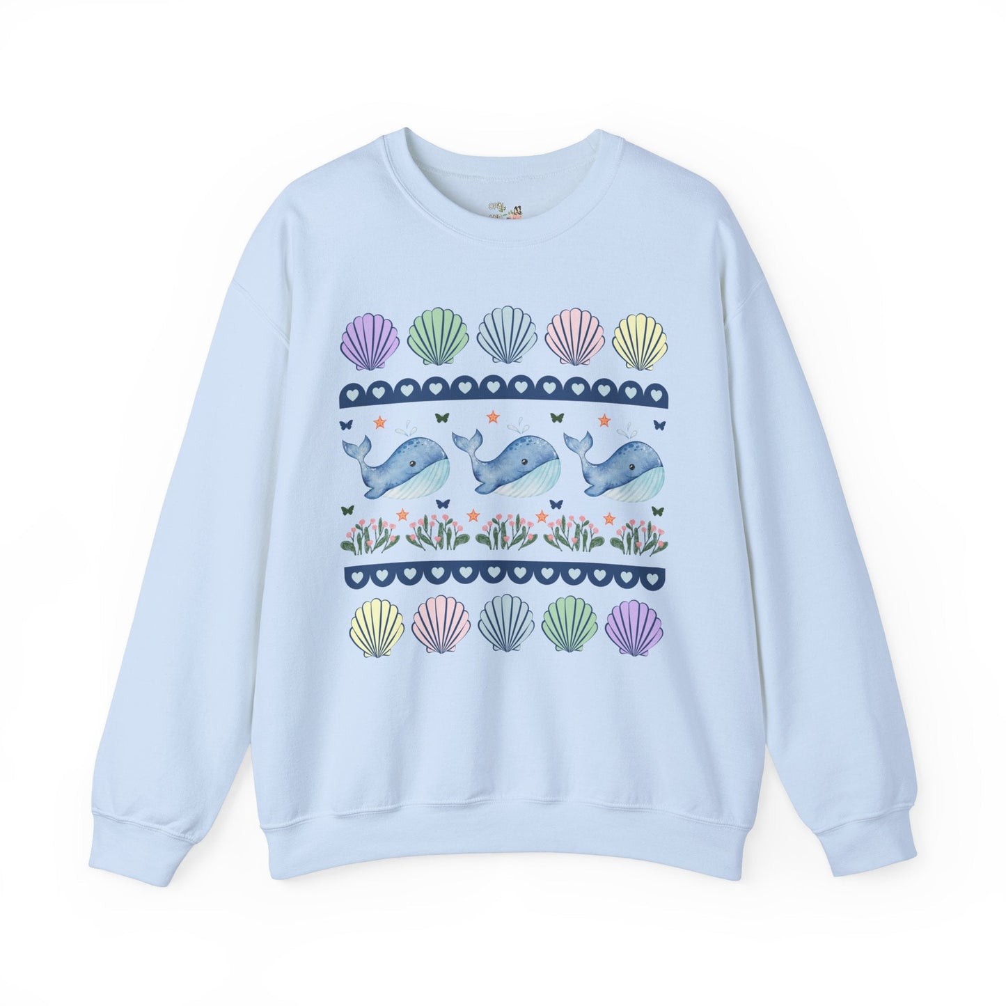 Whale Sweatshirt with Seashells