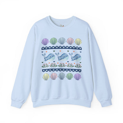 Whale Sweatshirt with Seashells