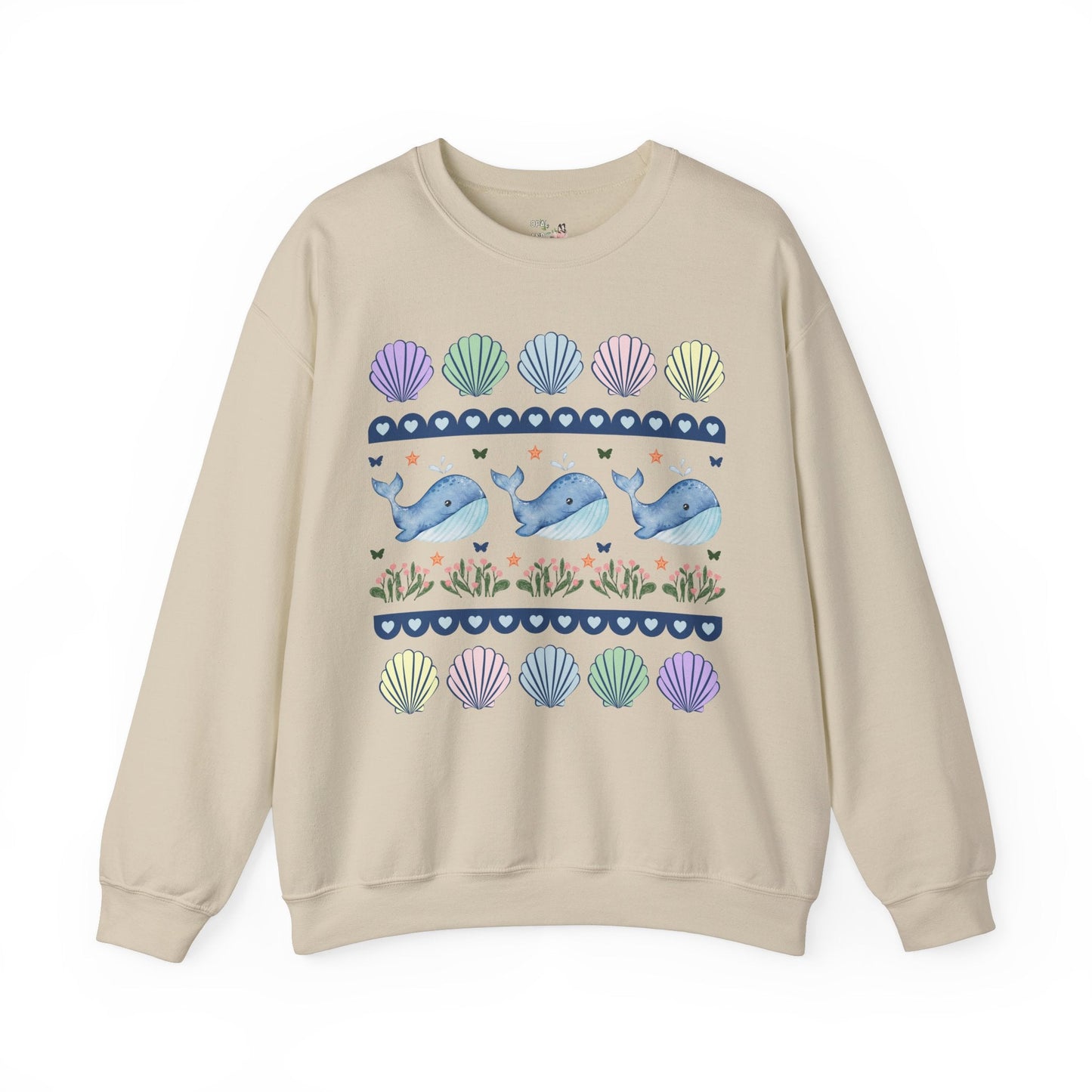 Whale Sweatshirt with Seashells