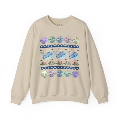 Whale Sweatshirt with Seashells