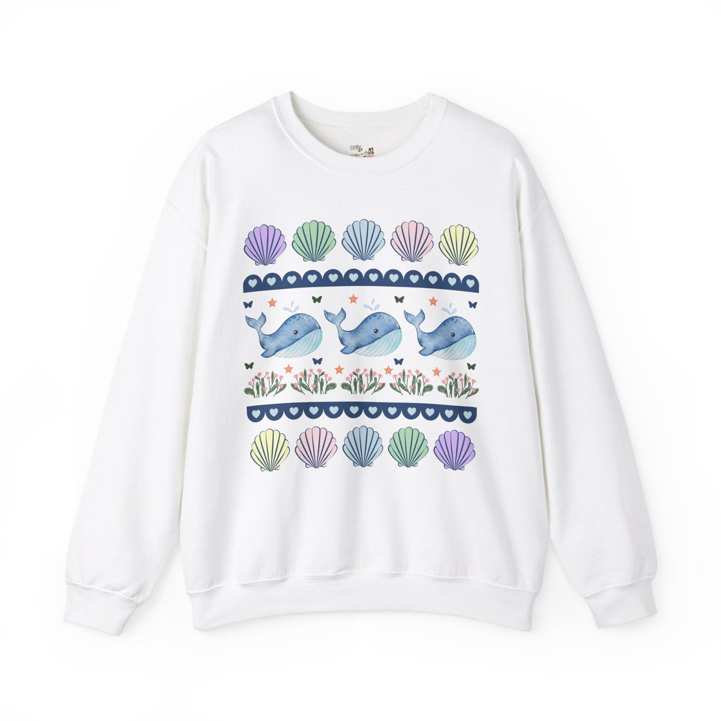 Whale Sweatshirt with Seashells