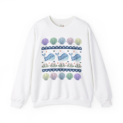 Whale Sweatshirt with Seashells