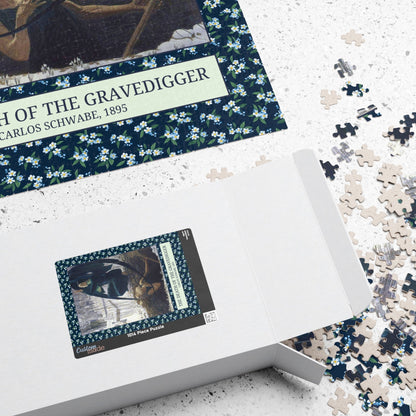 The Death of the Gravedigger by Carlos Schwabe: Spooky Art History Puzzle