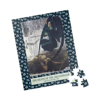 The Death of the Gravedigger by Carlos Schwabe: Spooky Art History Puzzle