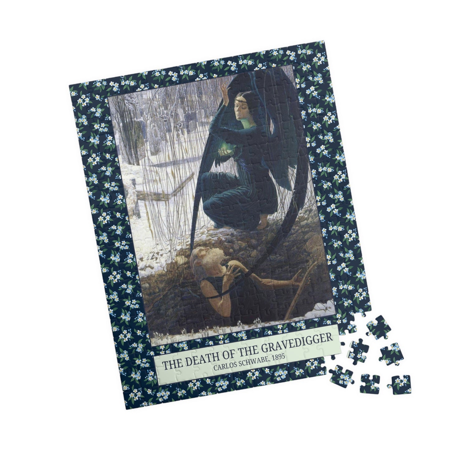 The Death of the Gravedigger by Carlos Schwabe: Spooky Art History Puzzle