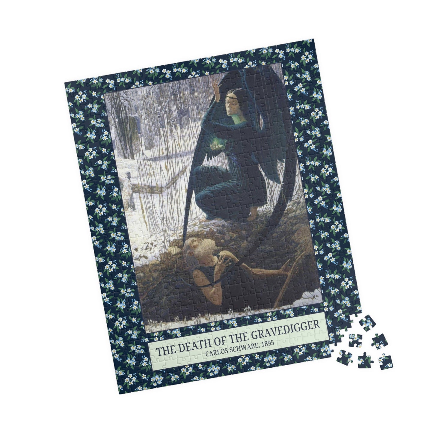 The Death of the Gravedigger by Carlos Schwabe: Spooky Art History Puzzle