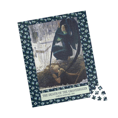 The Death of the Gravedigger by Carlos Schwabe: Spooky Art History Puzzle