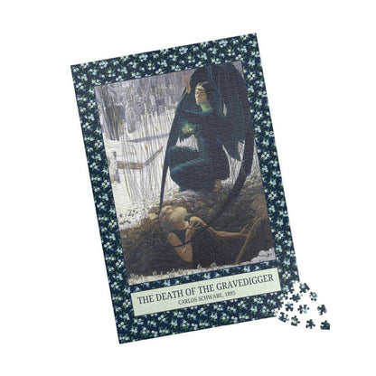 The Death of the Gravedigger by Carlos Schwabe: Spooky Art History Puzzle