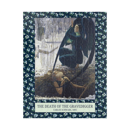 The Death of the Gravedigger by Carlos Schwabe: Spooky Art History Puzzle