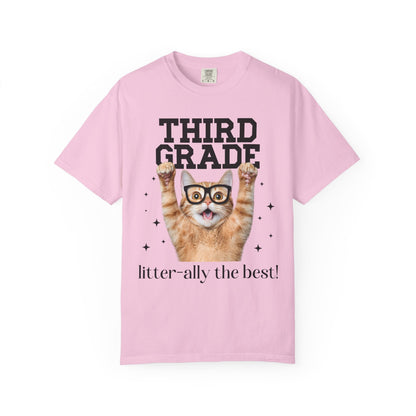 Third Grade Teacher Cat Tee