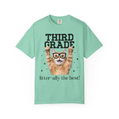 Third Grade Teacher Cat Tee