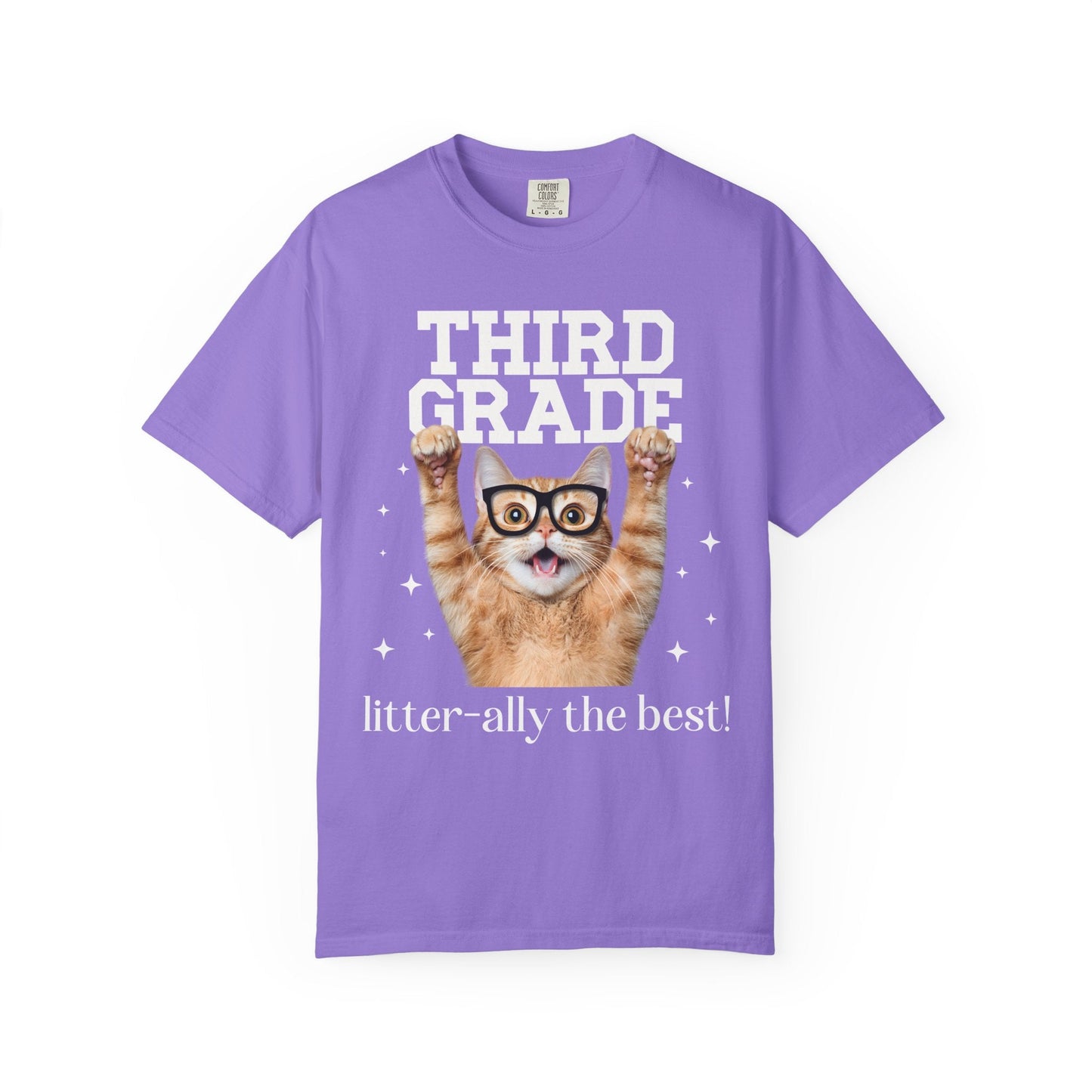 Third Grade Teacher Cat Tee