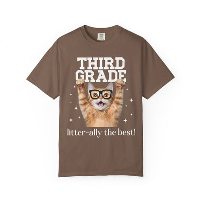Third Grade Teacher Cat Tee