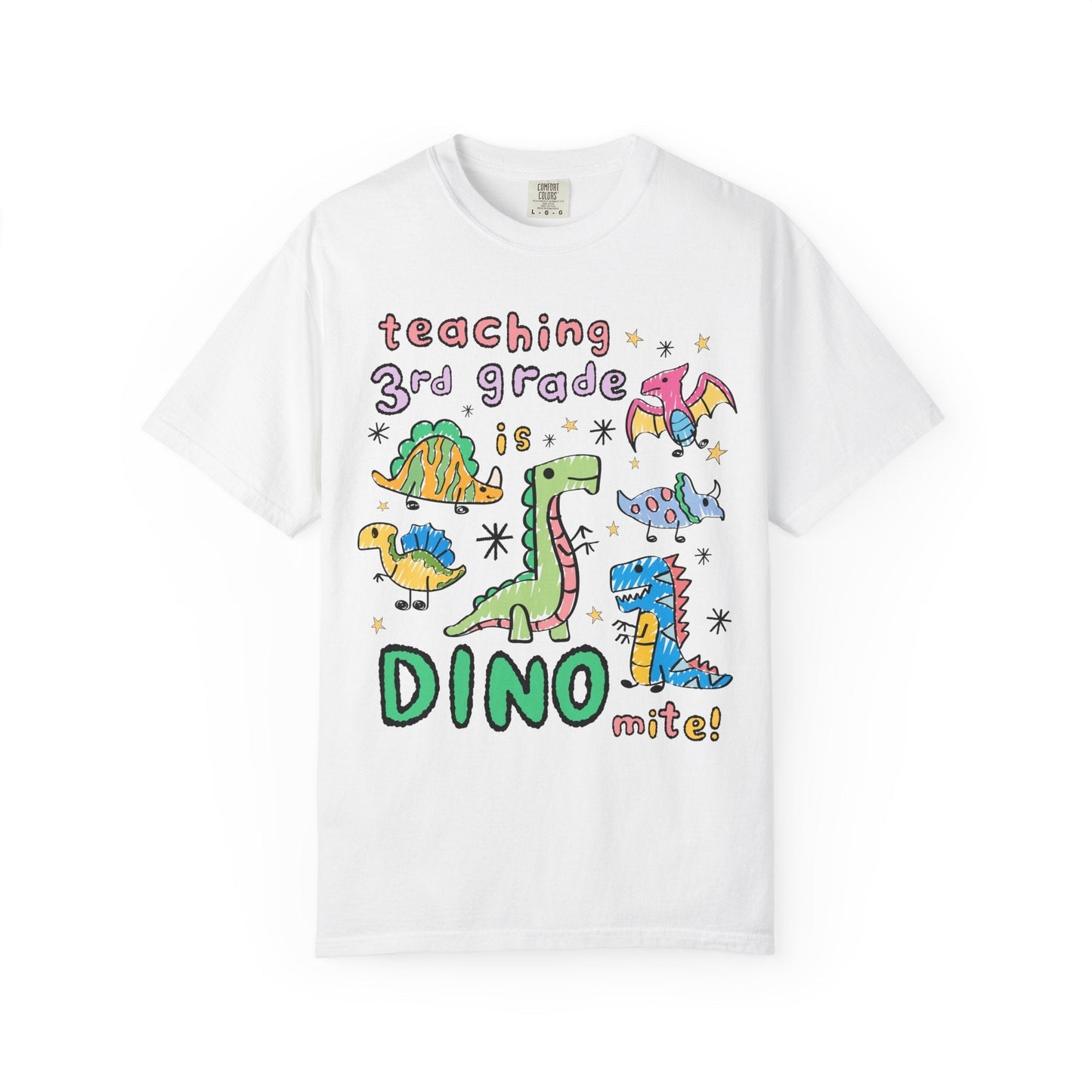 Third Grade Teacher Dinosaur Tee