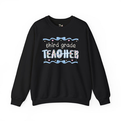 Third Grade Teacher Sweatshirt with Ribbon
