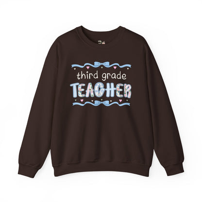 Third Grade Teacher Sweatshirt with Ribbon
