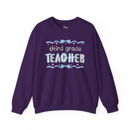 Third Grade Teacher Sweatshirt with Ribbon