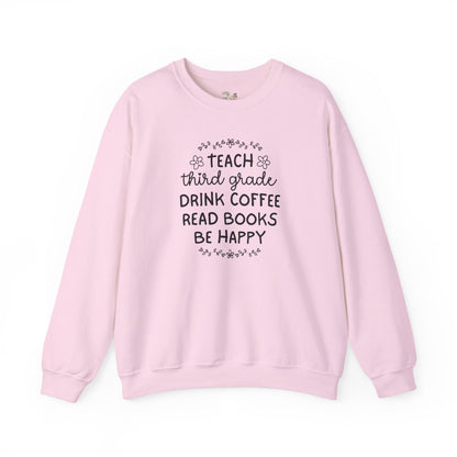Third Grade Teacher Sweatshirt with Flowers