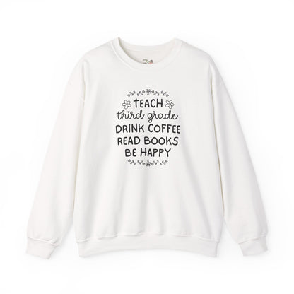 Third Grade Teacher Sweatshirt with Flowers